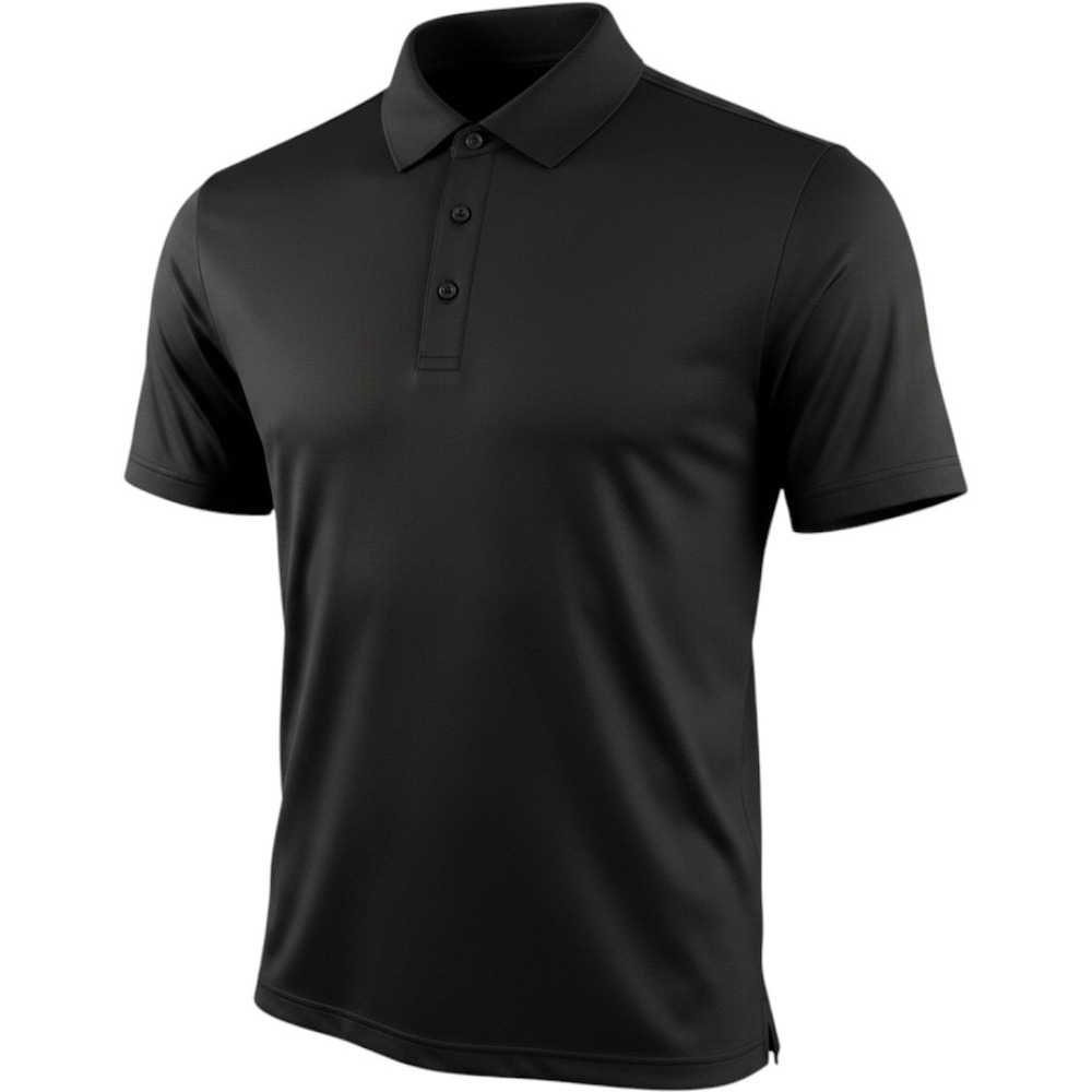 Collars & Co. Dress Collar Performance Polo Medium Black Short Sleeve Mens